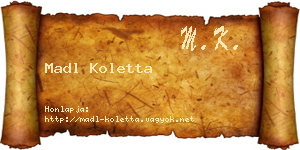 Madl Koletta névjegykártya